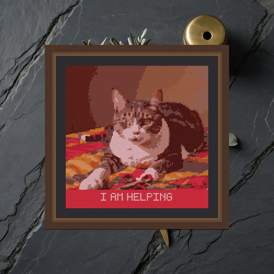 I Am Helping cross stitch pattern