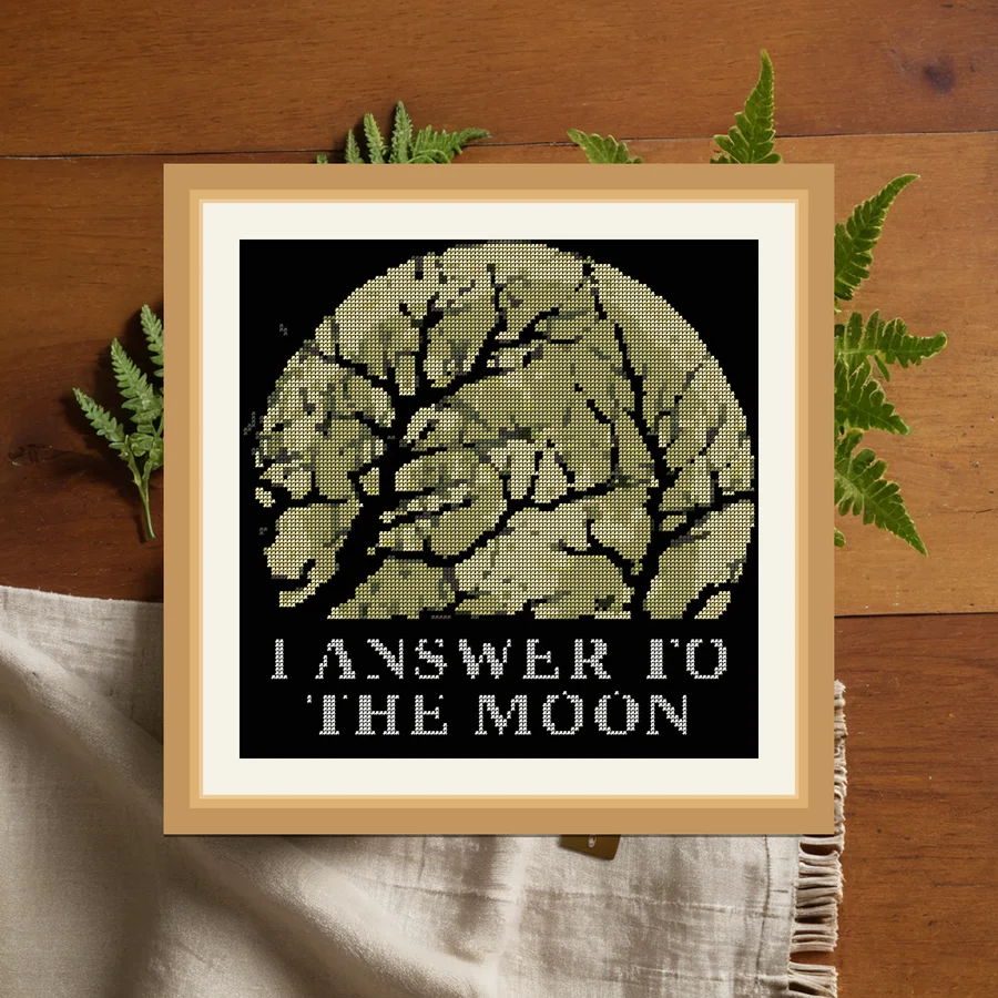 I Answer To The Moon cross stitch pattern