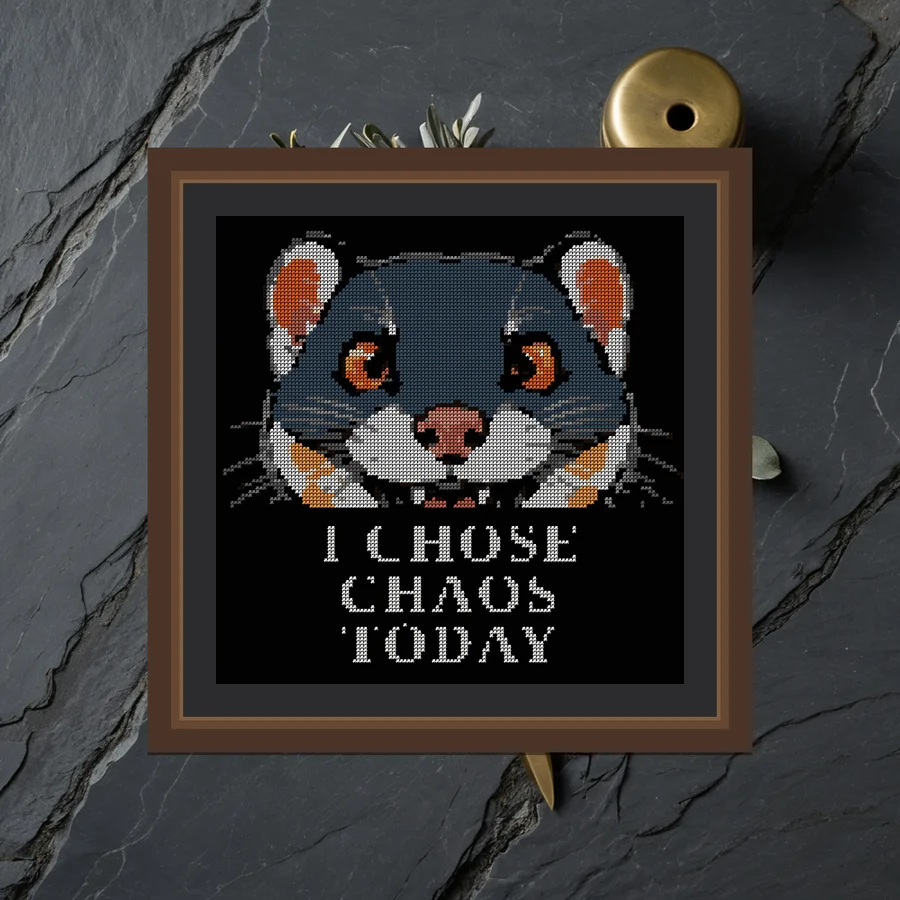 I Chose Chaos Today cross stitch pattern