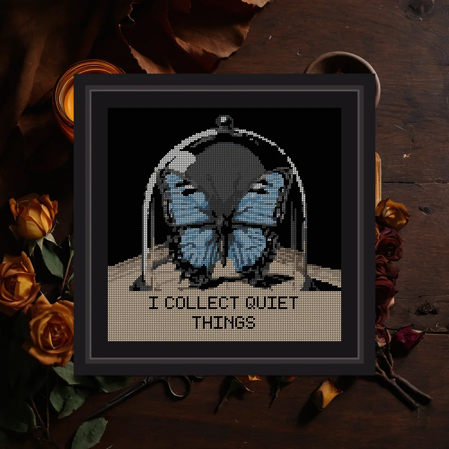 I Collect Quiet Things cross stitch pattern