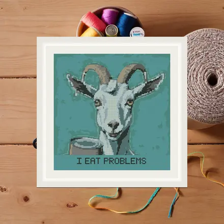 I Eat Problems cross stitch pattern