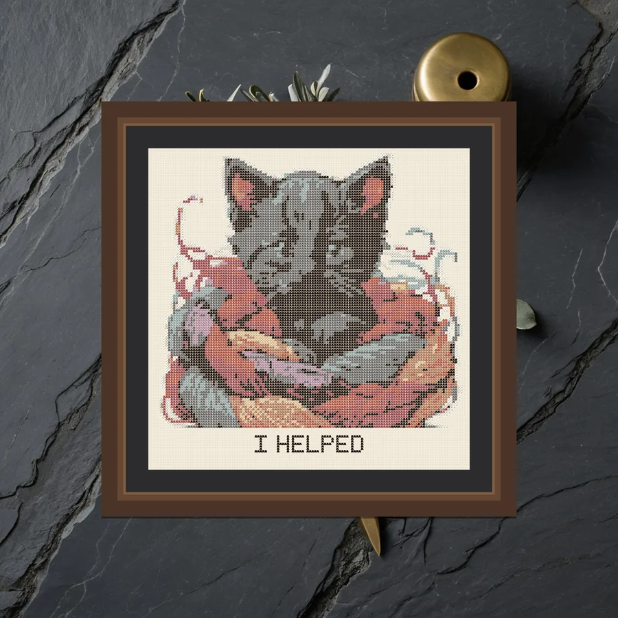 I Helped cross stitch pattern