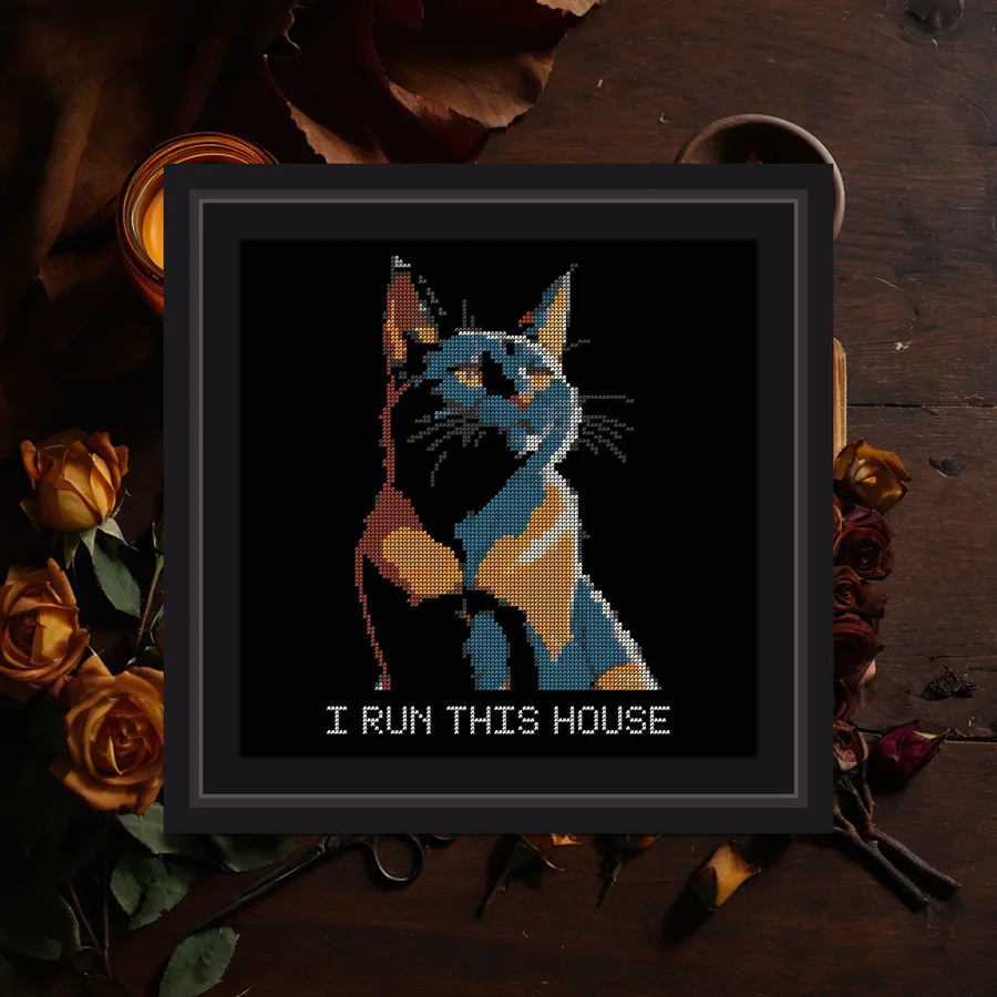 I Run This House cross stitch pattern
