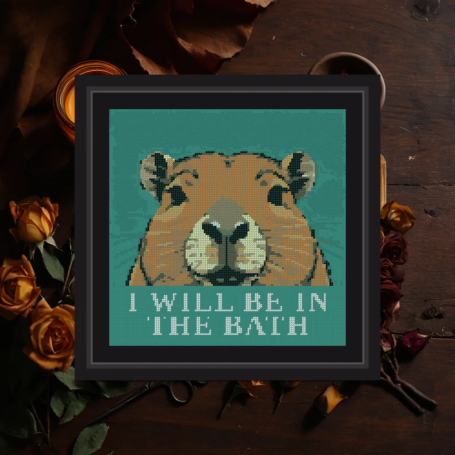I Will Be In The Bath cross stitch pattern