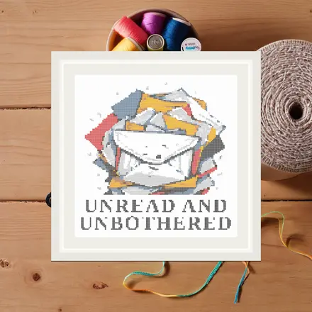 Unread And Unbothered cross stitch pattern