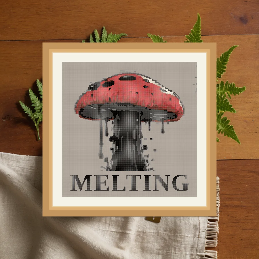Inky Cap cross stitch pattern