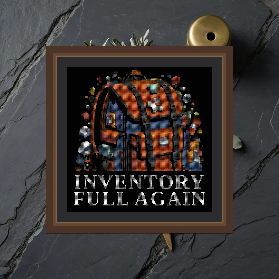 Inventory Full Again cross stitch pattern