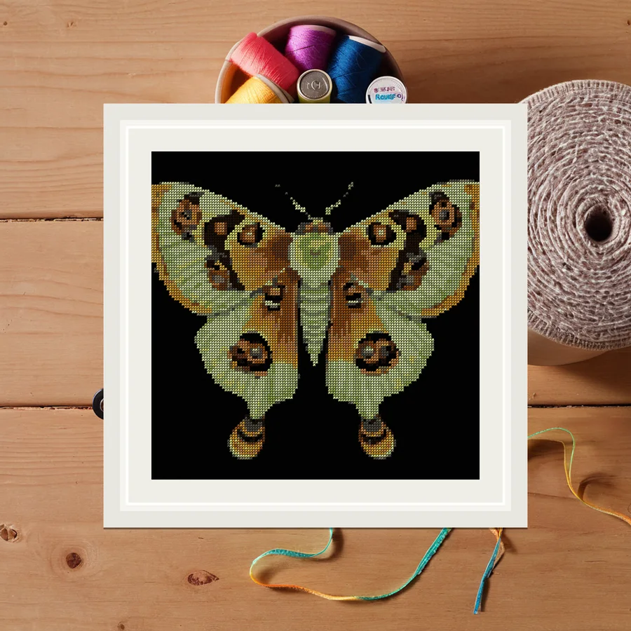 Io Moth cross stitch pattern