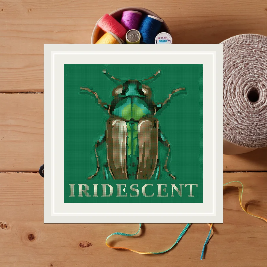 Iridescent cross stitch pattern