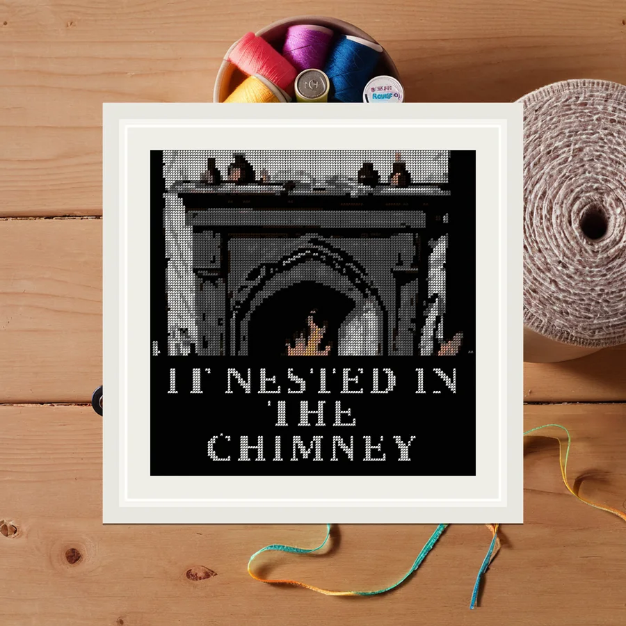 It Nested In The Chimney cross stitch pattern