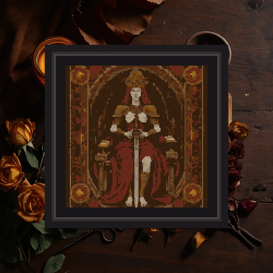 Justice Card cross stitch pattern