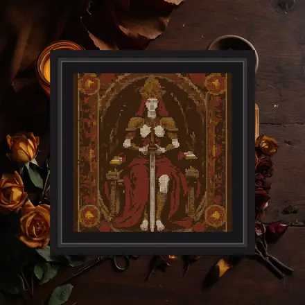 Justice Card cross stitch pattern