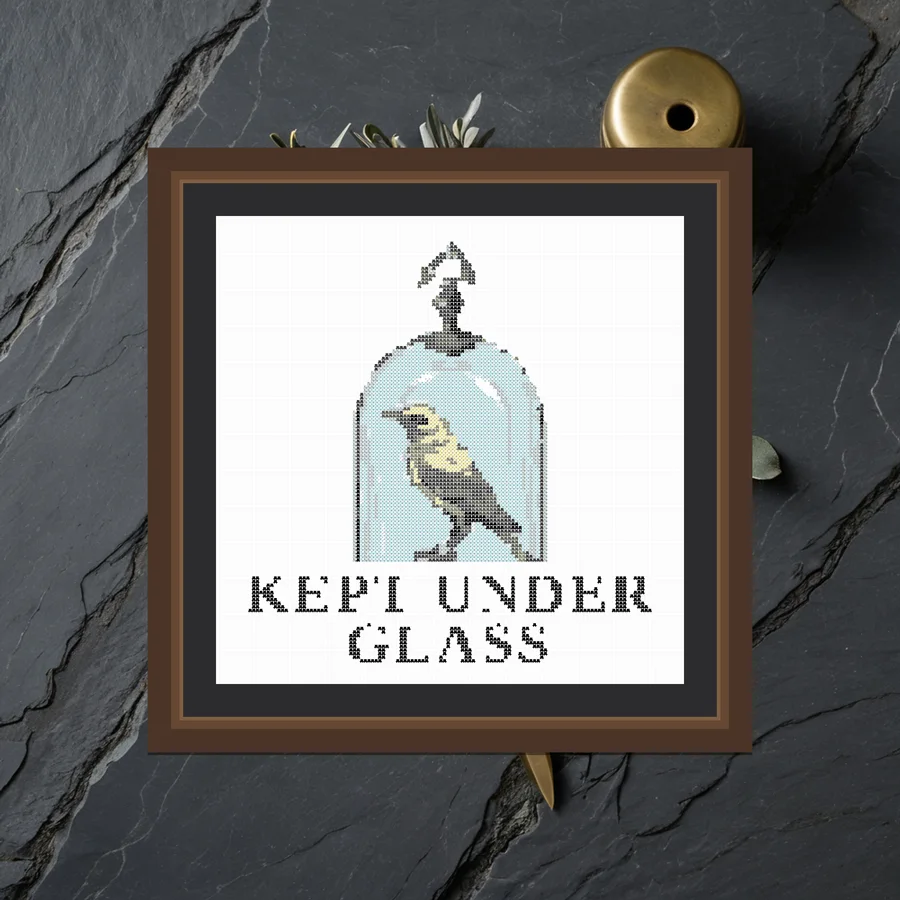 Kept Under Glass cross stitch pattern