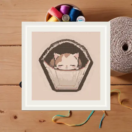 Kitten Coffin cross stitch pattern