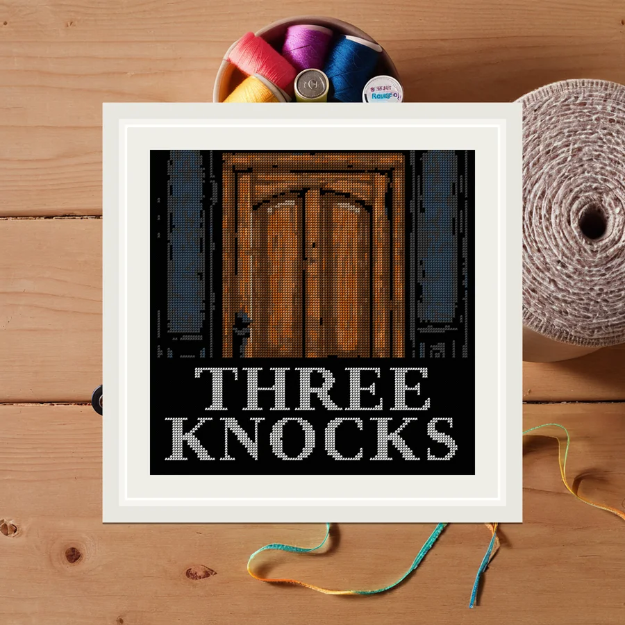 Three Knocks cross stitch pattern
