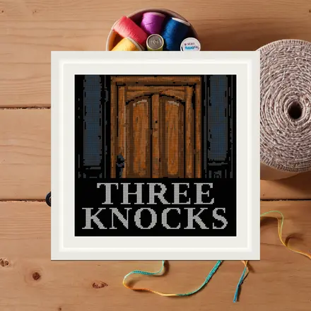 Three Knocks cross stitch pattern