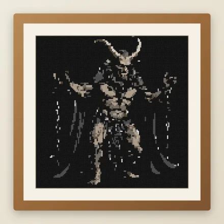 Krampus In Chains cross stitch pattern