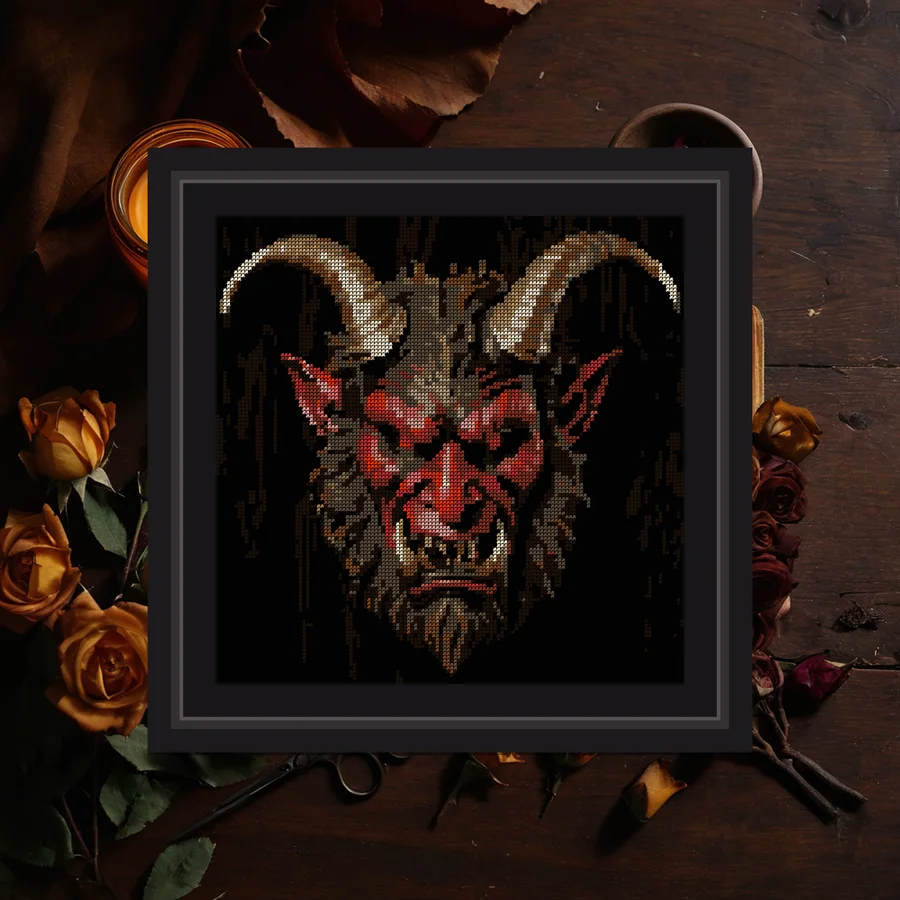 Krampus Mask cross stitch pattern
