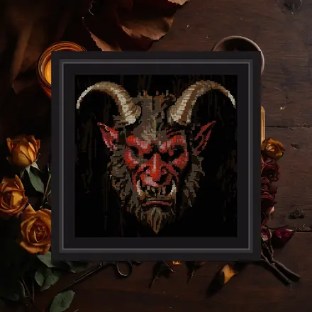 Krampus Mask cross stitch pattern
