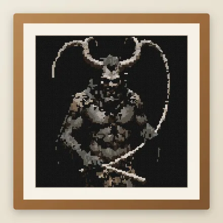 Krampus Night Watch cross stitch pattern