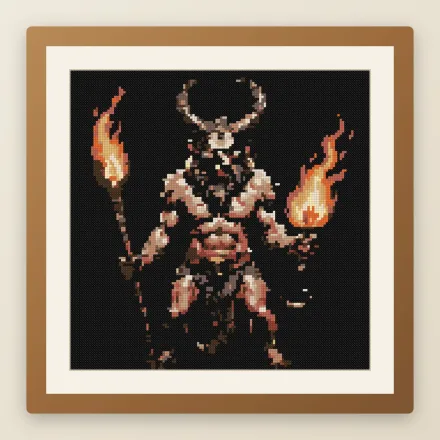 Krampus's Torch cross stitch pattern