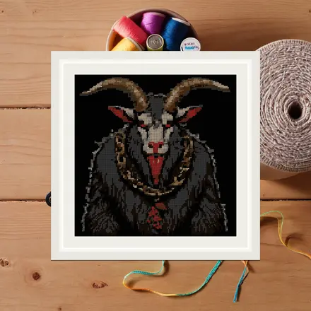 Krampus cross stitch pattern