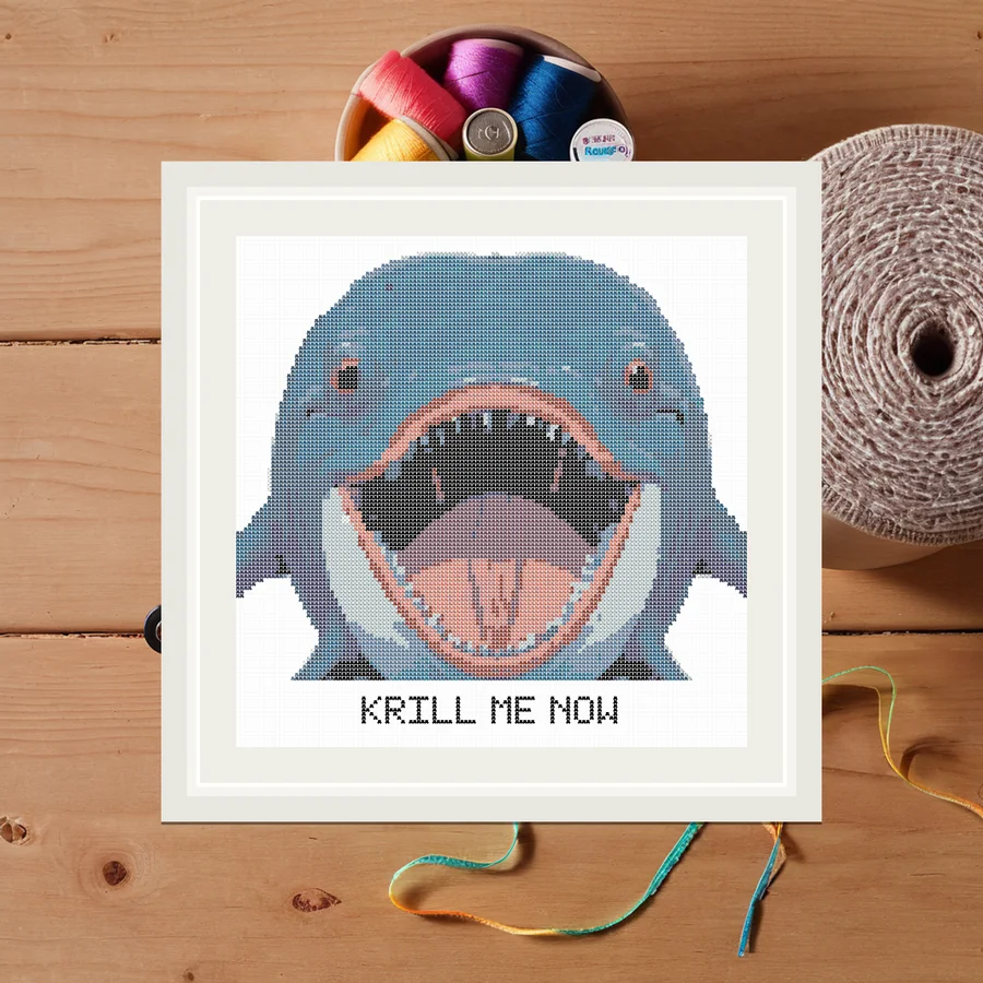 Krill Me Now cross stitch pattern