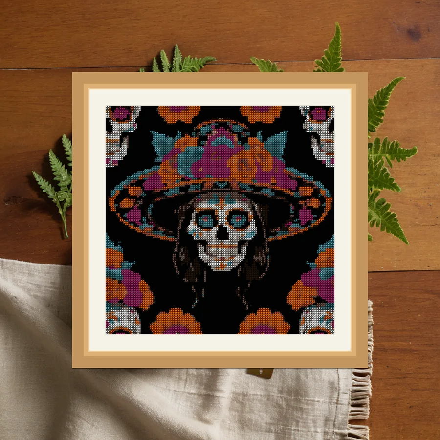 La Catrina cross stitch pattern