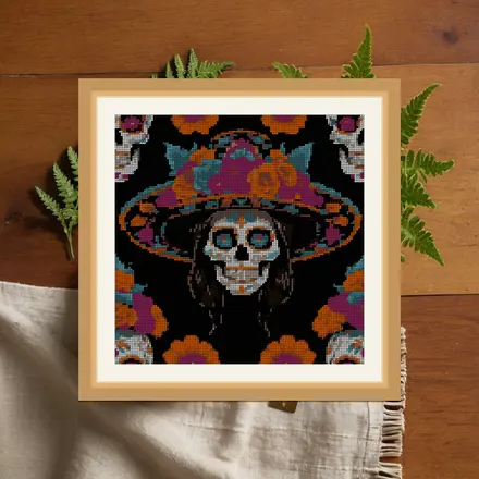 La Catrina cross stitch pattern
