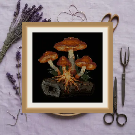 Lantern Fungus cross stitch pattern