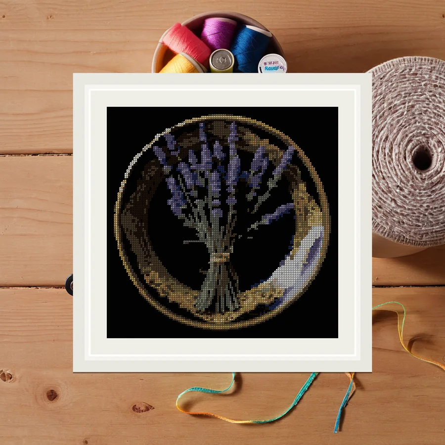Lavender Bundle cross stitch pattern