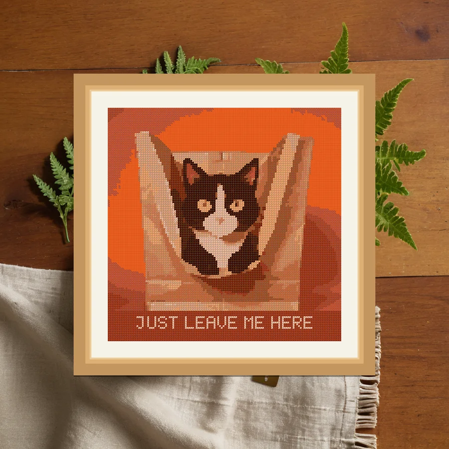 Leave Me Here cross stitch pattern