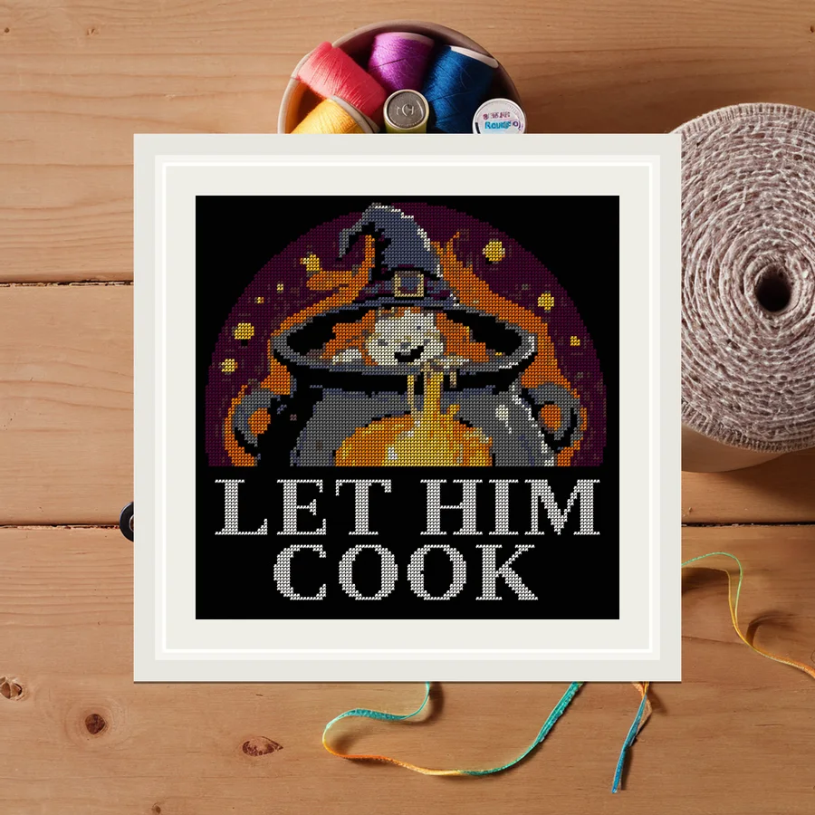 Let Him Cook cross stitch pattern