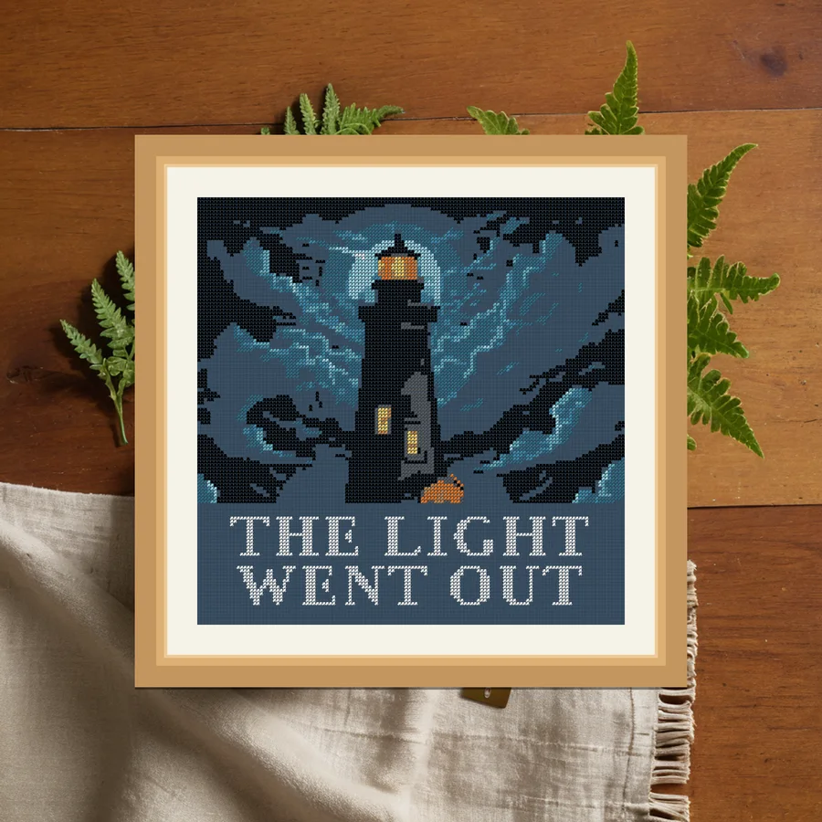 The Light Went Out cross stitch pattern