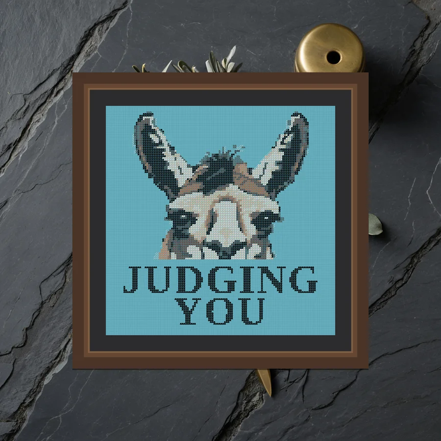 Judging You cross stitch pattern