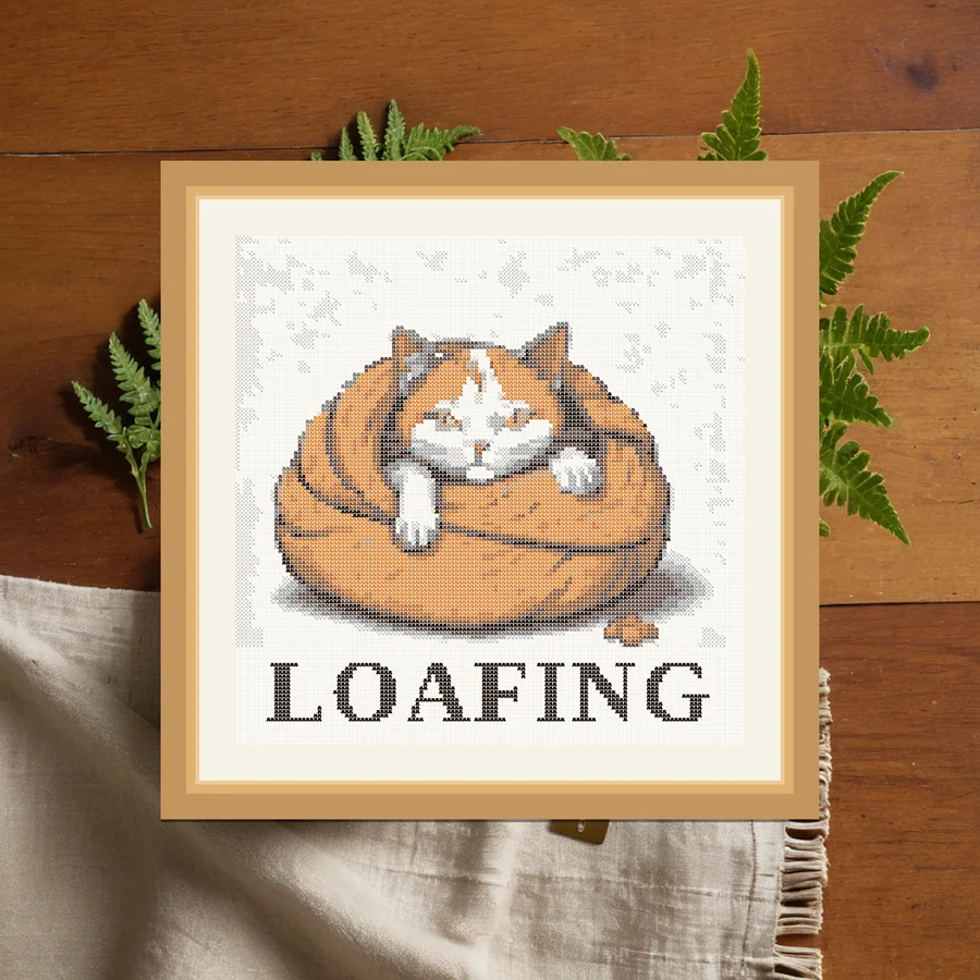 Loafing cross stitch pattern