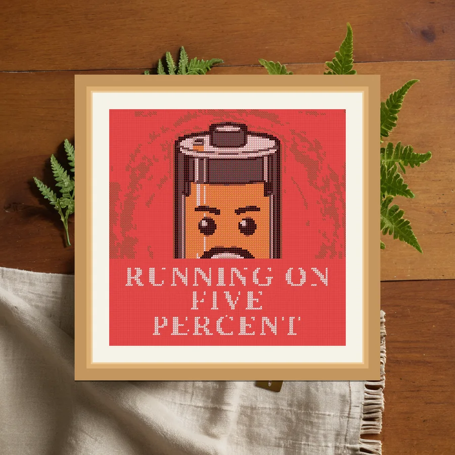 Running On Five Percent cross stitch pattern