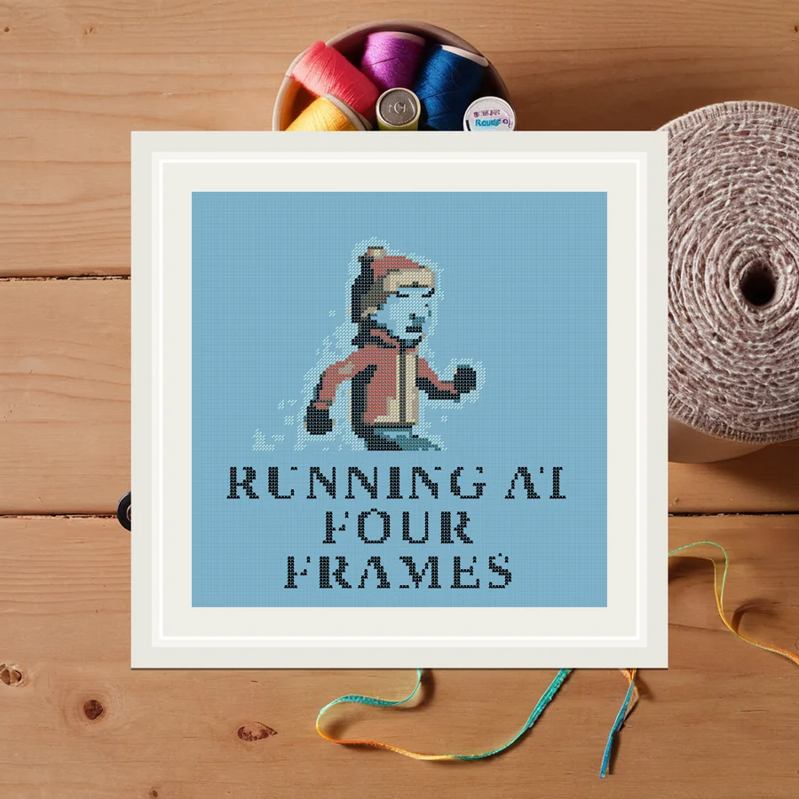 Running At Four Frames cross stitch pattern