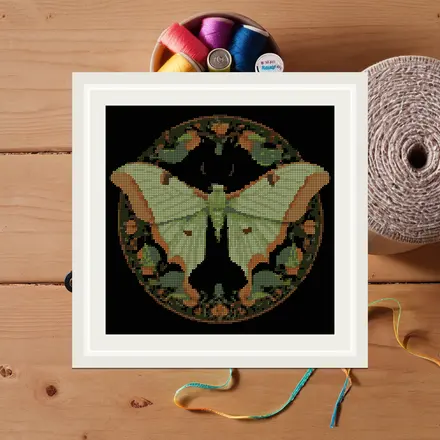 Luna Moth Pair cross stitch pattern
