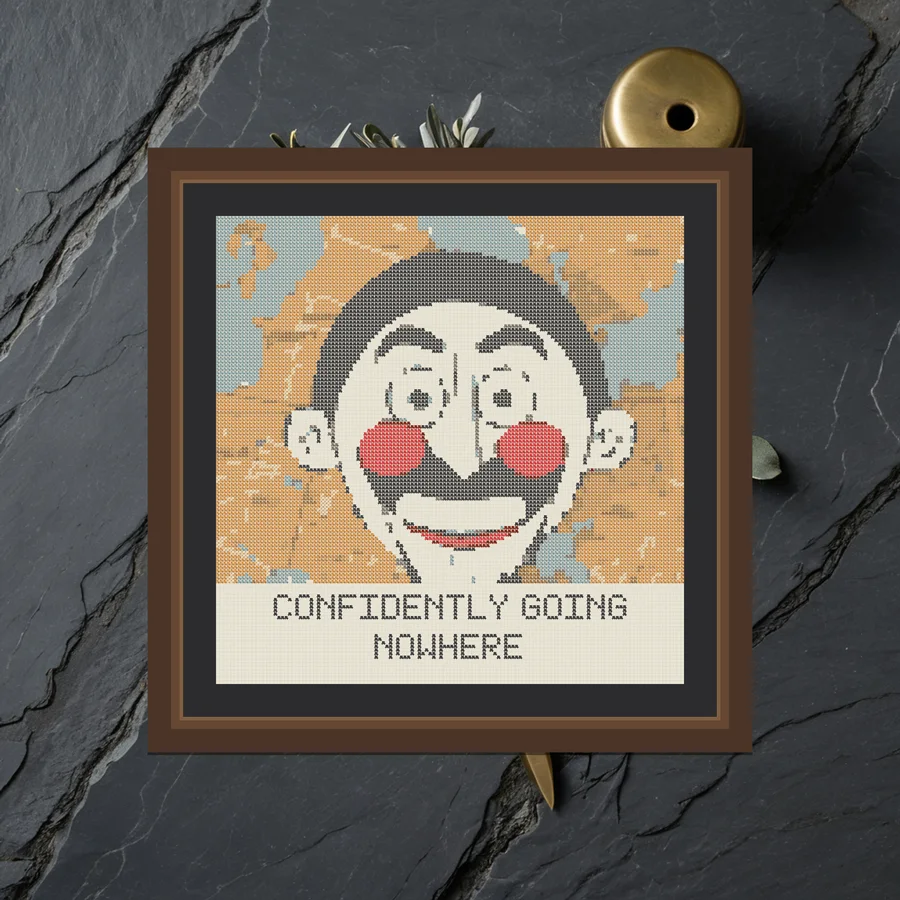 Confidently Going Nowhere cross stitch pattern