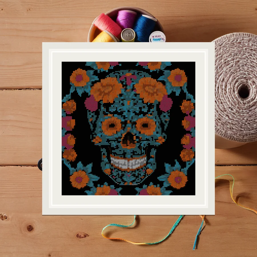 Marigold Path cross stitch pattern