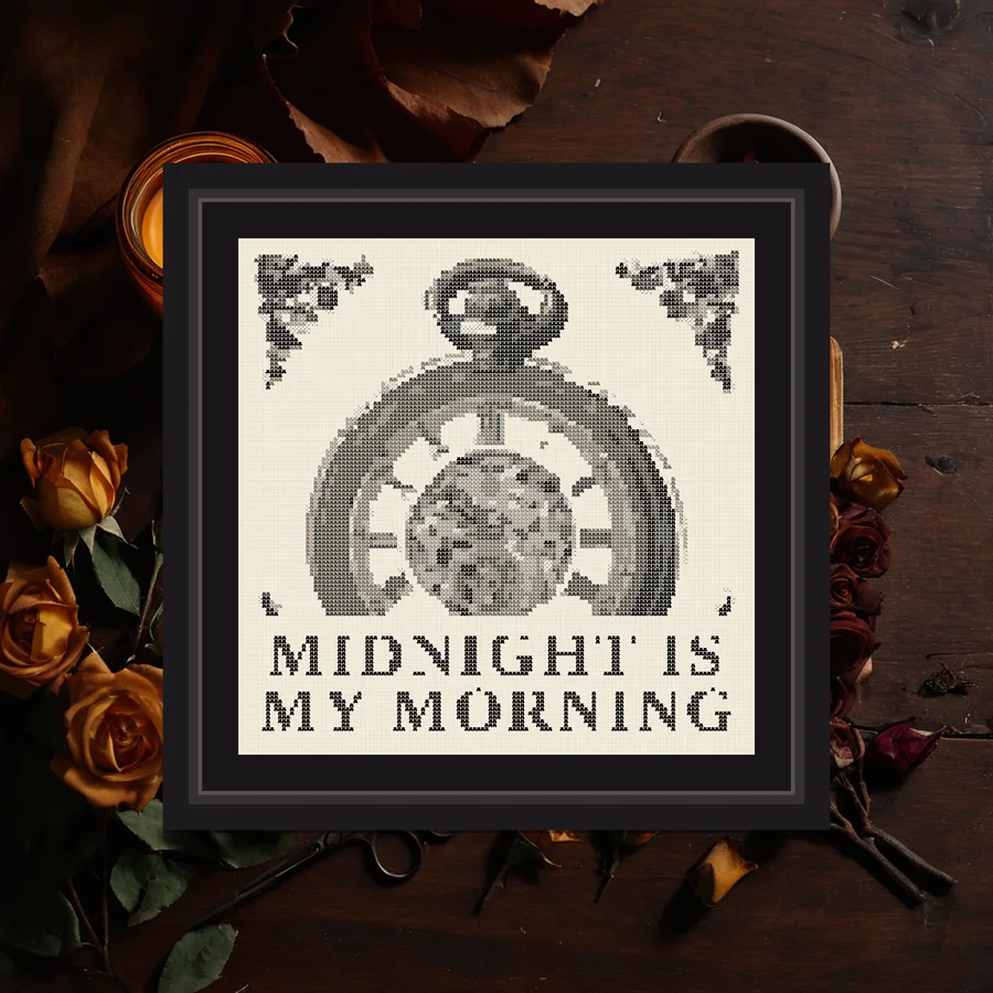 Midnight Is My Morning cross stitch pattern