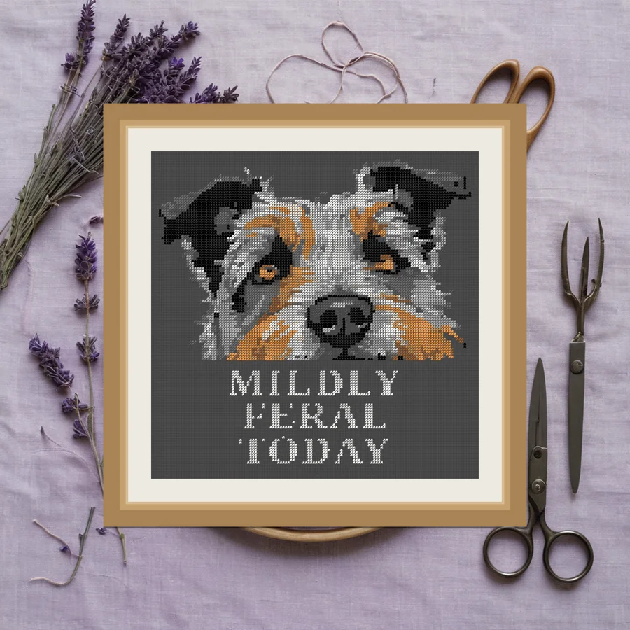 Mildly Feral Today cross stitch pattern