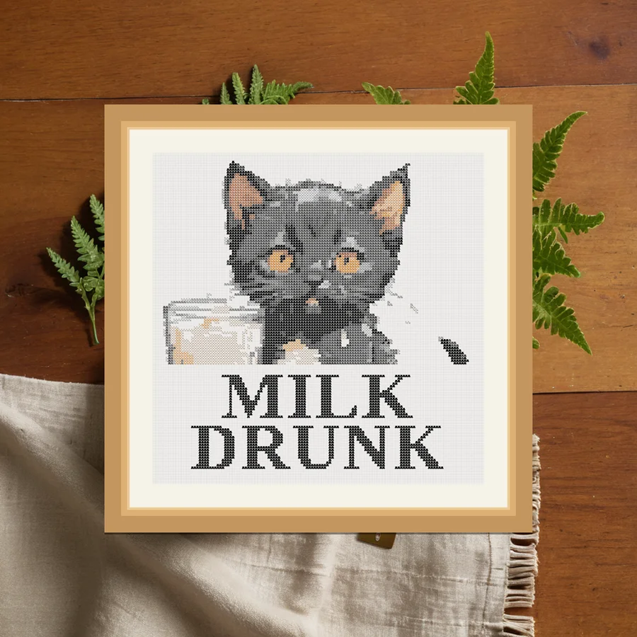 Milk Drunk cross stitch pattern