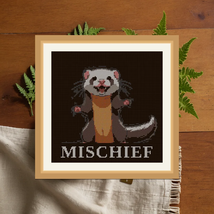 Mischief cross stitch pattern