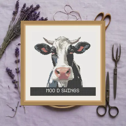 Moo-d Swings cross stitch pattern