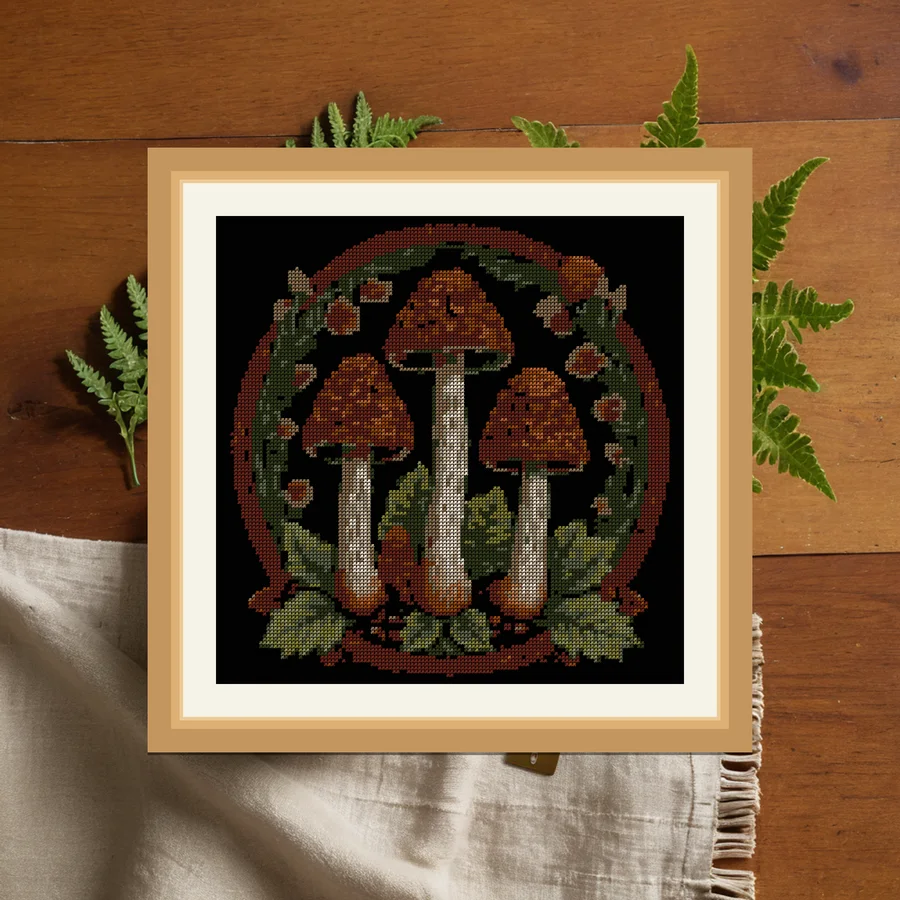 Morel Pair cross stitch pattern