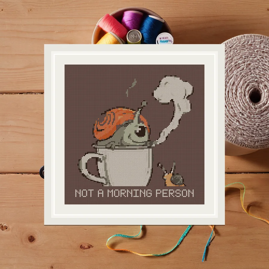 Morning Person cross stitch pattern
