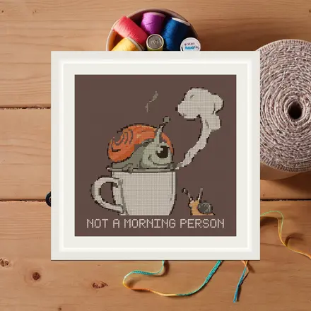 Morning Person cross stitch pattern