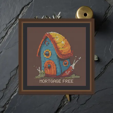 Mortgage Free cross stitch pattern